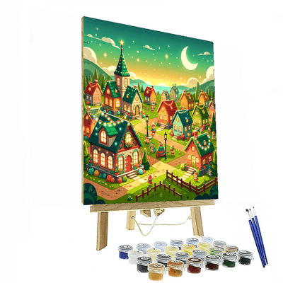 Magical Elf Village Paint By Numbers Art