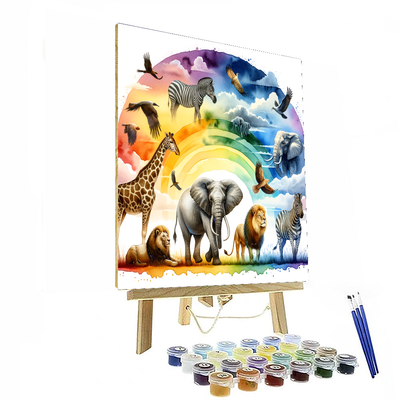 Rainbow Safari Paint By Numbers