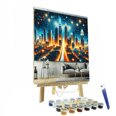 Glowing City Lights Numbered Painting Kits