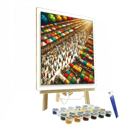 Colorful Market Celebration Paint By Numbers Art