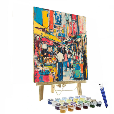 Basquiat Inspired Colorful Street Markets  Number Painting