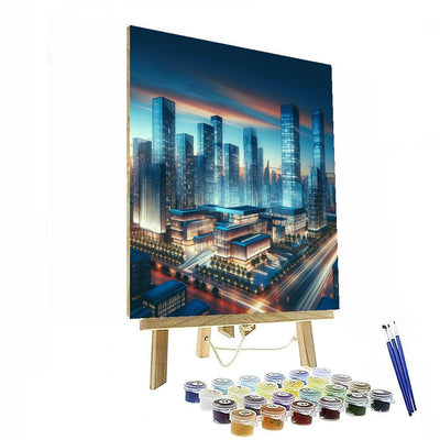 Futuristic Urban Skyline Paint By Numbers Art