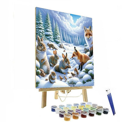 Winter Woodland Animals Paint By Color