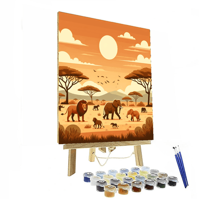 Savanna Safari Adventure Painting Number Kit