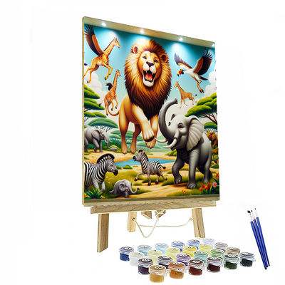 Whimsical Wildlife Safari DIY Paint By Numbers