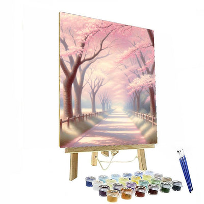 Tranquil Cherry Blossom Path DIY Paint By Numbers