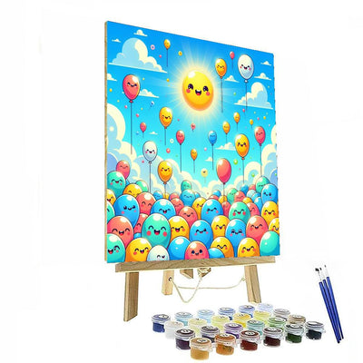 Bright Balloon Adventures Paint By Numbers Art