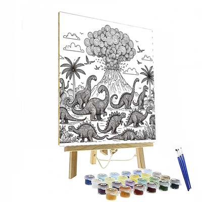 Doodle Dinosaurs Paint By Color