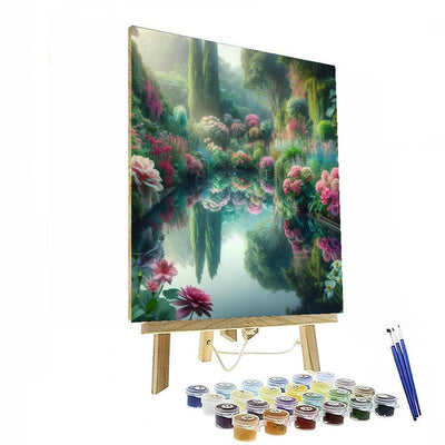 Serene Garden Reflection Paint By Numbers