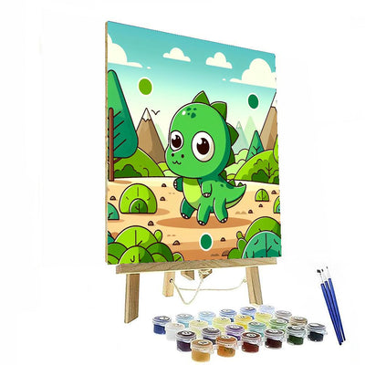 Curious Baby Dinosaur DIY Paint By Numbers