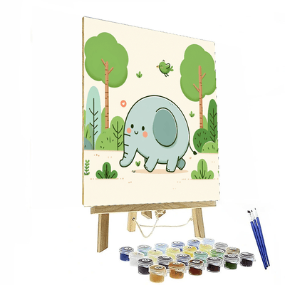 Gentle Elephant's Adventure Painting By Numbers Kit