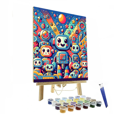 Adventurous Robot Friends Painting By Numbers Kit