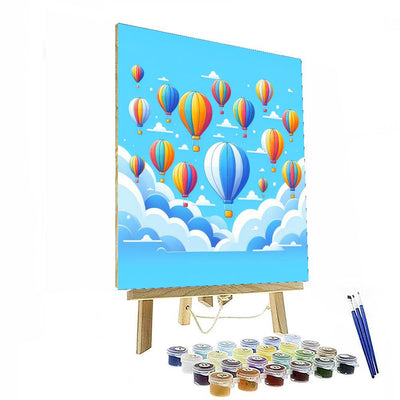 Flying High With Hot Air Balloons Painting By Numbers Kit