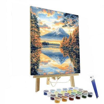 Katsushika Hokusai Inspired Hokusai's Mountain Reflection  Numbered Painting Kits