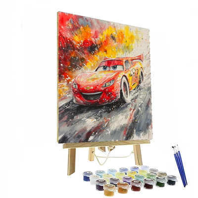 Lightning Mcqueen's Racetrack Adventure - Disney Inspired Number Painting