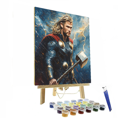 Chris Hemsworth: The Thunderous Spirit Of Thor Paint By Numbers Art