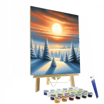 Winter Evening Glow Number Painting