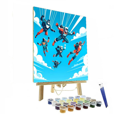 Skydiving Superheroes Paint By Number