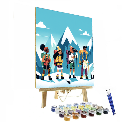 Snowy Mountain Expedition Number Painting