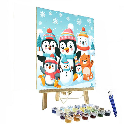 Cuddly Creatures In Winter Paint By Numbers