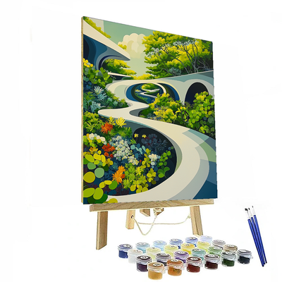 Hundertwasser Inspired Futuristic Botanical Garden Paint By Numbers Kits