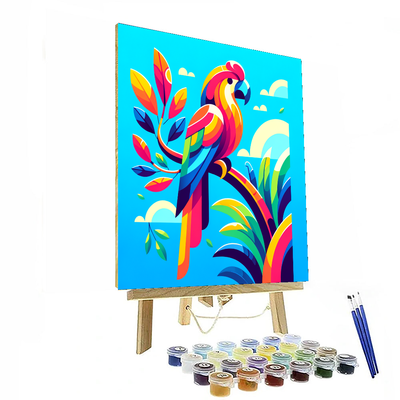 Tropical Parrot Paradise Paint By Color