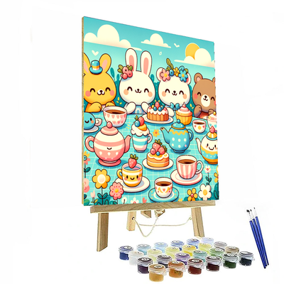 Charming Tea Party Delight Numbered Painting Kits