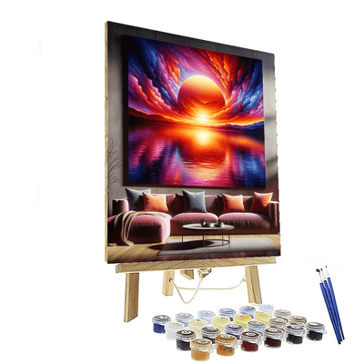 Radiant Sunset Over Water Painting By Numbers Kit