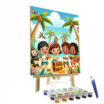 Vibrant Adventure Island Painting By Numbers Kit