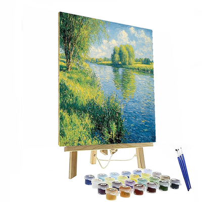 Claude Monet Inspired Riverside Bliss  Paint By Numbers Art