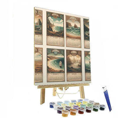 Vintage Seascape Calendar Paint By Numbers