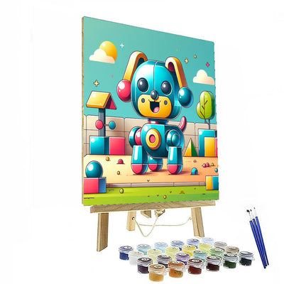 Clever Robot Dog Painting By Numbers Kit