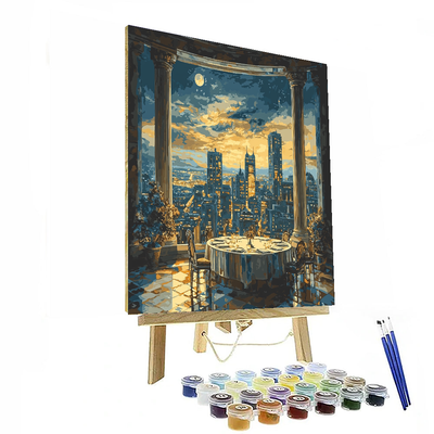 Leonardo Da Vinci Inspired Da Vinci's Futuristic Skyline  Paint By Numbers Art