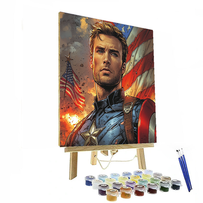 Chris Evans: The Shield Bearer Of Captain America Paint By Numbers Art