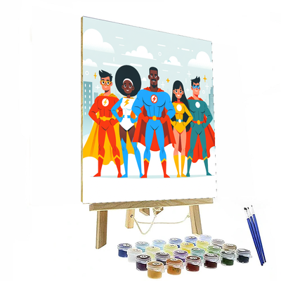 Superhero Team Up Paint By Number