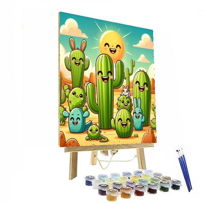 Charming Cacti Painting By Numbers Kit