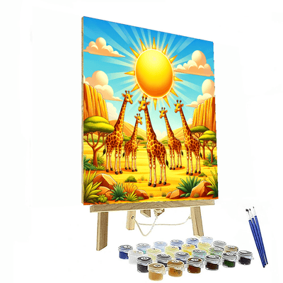 Giraffe Safari DIY Paint By Numbers