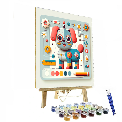 Friendly Robot Dog Paint By Numbers Kits