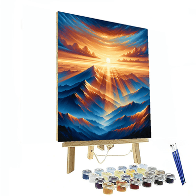 Golden Sunrise Over Mountains DIY Paint By Numbers