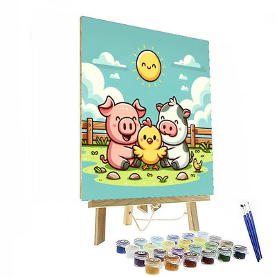 Cuddly Farm Animals Paint By Color