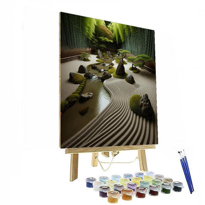 Tranquil Zen Garden Reflection Paint By Color