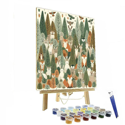 Woodland Animal Parade Painting Number Kit