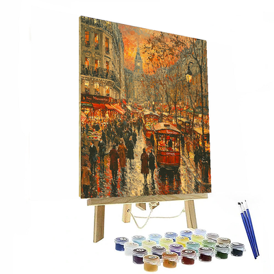 Camille Pissarro Inspired Lively Urban Street Scene  Numbered Painting Kits