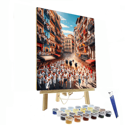 Running Of The Bulls Painting Number Kit