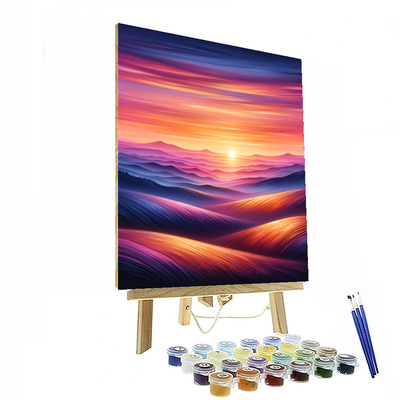 Dreamy Sunset Over Hills Numbered Painting Kits