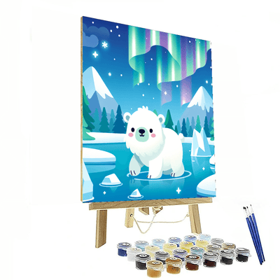 Polar Bear's Snowy Stroll Painting Number Kit