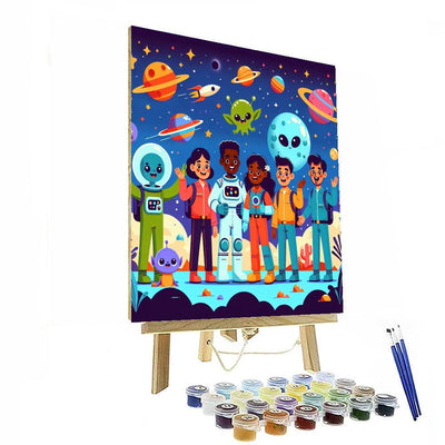 Funky Space Explorers Paint By Number