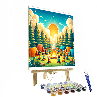 Joyful Camping Adventure Numbered Painting Kits