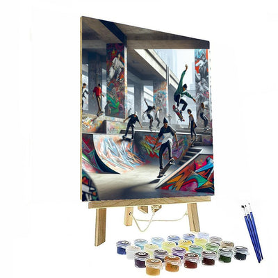 Urban Skateboarding Action Painting By Numbers Kit