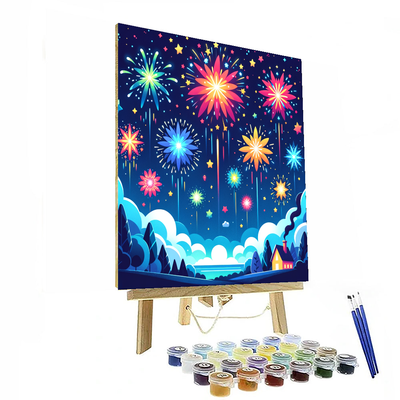 Dazzling Firework Show Number Painting